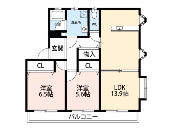 プレイン横山Cの物件間取画像